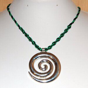 Spiral Necklace,Braided Cord,Colorful Necklace,Bicolor Cord Necklace